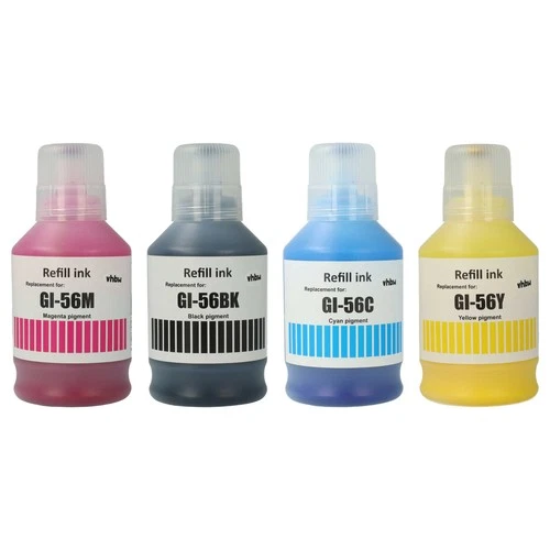 4x Nachfülltinte black/cyan/magenta/yellow für Canon GI-56BK 4432C001 GI-56C