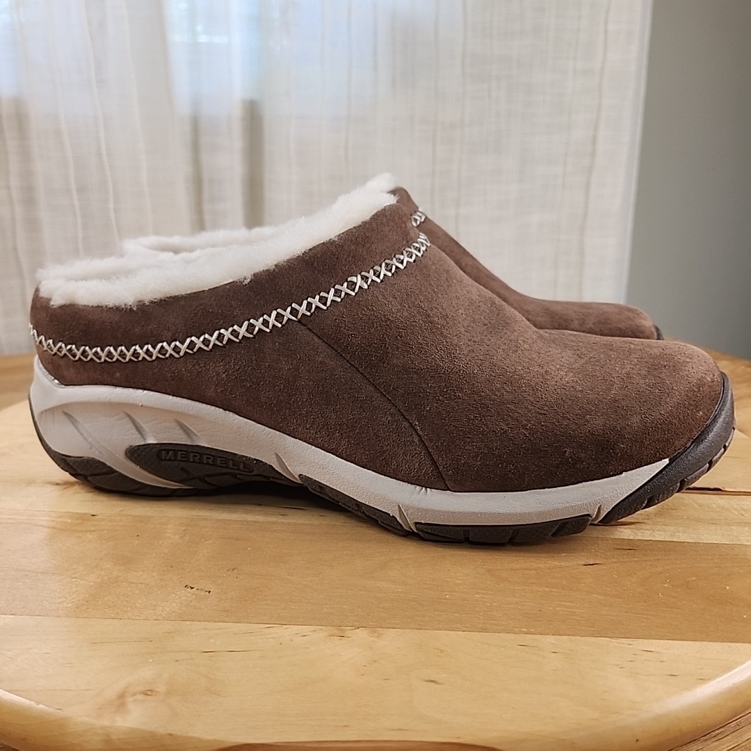 Merrell Encore Ice 4 scarpe slip on donna 9 5 marrone scamosciato comode prezzo al pubblico consigliato $170
