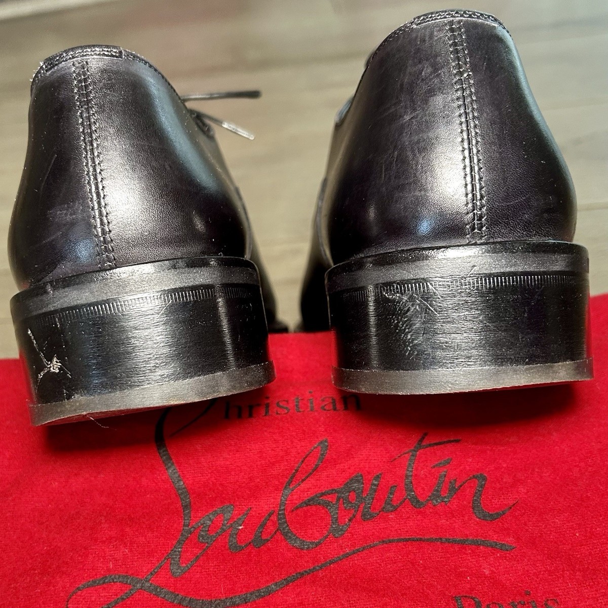 Christian Louboutin Chorale Derby Black Calf Leather Shoes  display picture 3