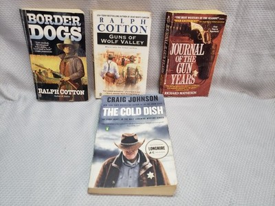Lot for 4 Western Novels Guns Wolf Valley Gun Years Border Dogs cold Dish (D24)