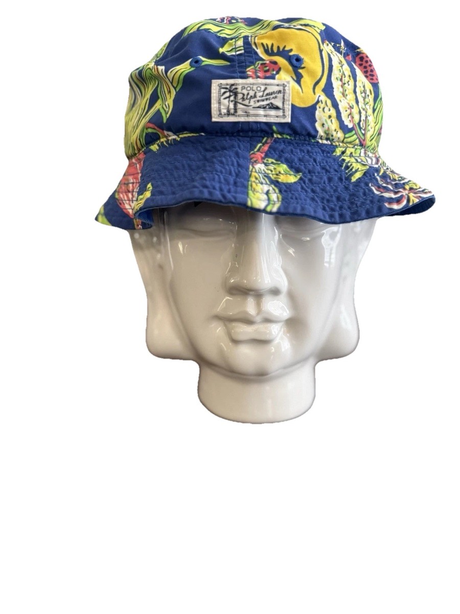 Polo Ralph Lauren Reversible Safari Bucket Hat Cap Floral Aloha