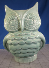 Ceramic Owl Light Green Retro Art Animal 1970s COOL  