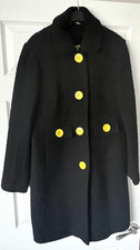 Boden Boucle Black Knee Length Smart Coat 12