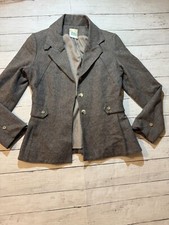 Dagg Stacey Women's Beige Solid Long Sleeve Pocket Two Button Blazer Size: Small