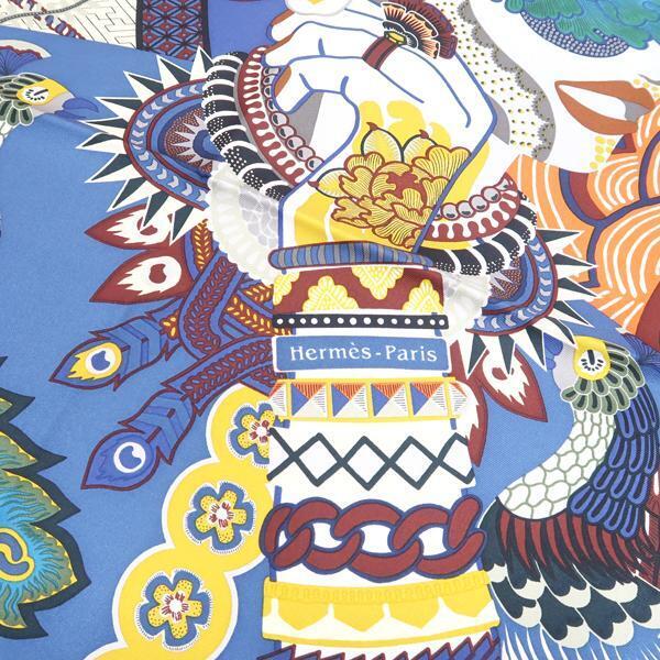HERMES Authentic Carre 90 Silk Scarf DUO COSMIQUE Om HERMES Authentic Carre 90 Silk Scarf DUO COSMIQUE Om