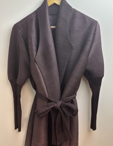 **LIKE**Issey Miyake Pleats Please/Plisse Fabric Long Abaya Modest Dress/coat - Picture 7 of 15