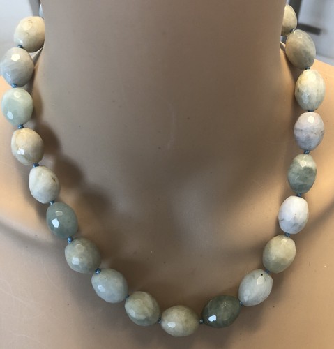 Chunky Statement NECKLACE 19” Quartz SEMI-PRECIOUS STONES NWT 925 hand knotted - Picture 10 of 12