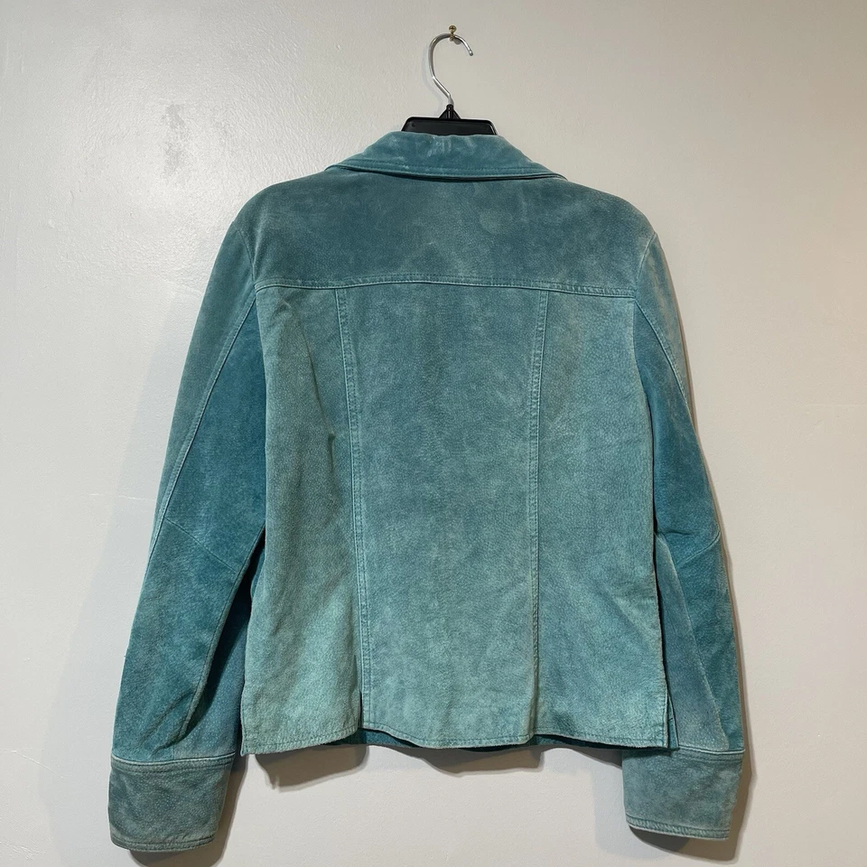 Chaqueta AMI Para Mujer Abrigo Blazer Abrigo de Cuero Forrado Azul De Colección Mediano Festival Talla M Foto 2 de 4