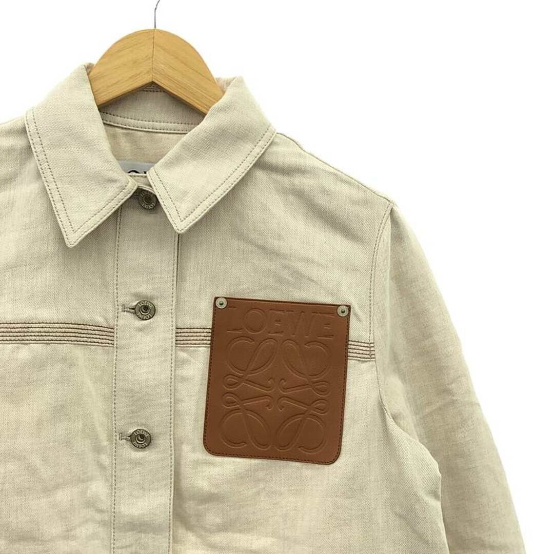 送料込/関税込■LOEWE■アナグラムコットン&リネンジャケット LOEWE WORK WEAR JACKET COTTON LINEN ANAGRAM LOGO LEATHER
