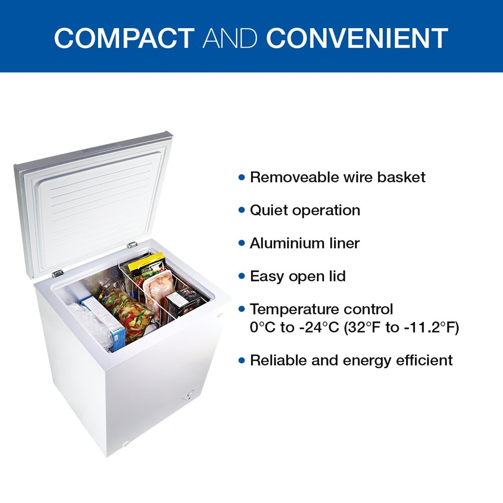 SMALL MINI CHEST FREEZER 3.5 Cu Ft Horizontal Energy Efficient w/Basket White eBay