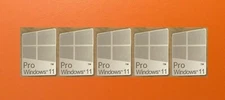5 PCS Sticker for window 11 Pro Badge Logo Decal Silver Chrome 16mm x 23mm USA