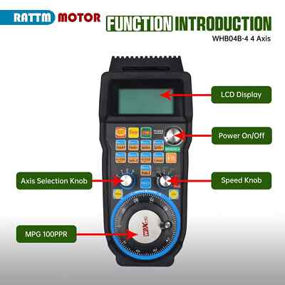 【DE】4-Axis Wireless XHC Mach3 MPG Pendant CNC Handwheel Manual USB WHB04B