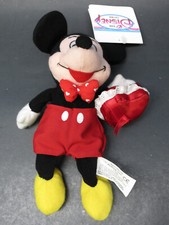 Disney Store Valentine Mickey Mouse Mini Bean Bag 8" w/Tags Love Heart retired