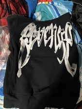 Revenge Skull Logo Hoodie Black/Silver Size Medium Brand New