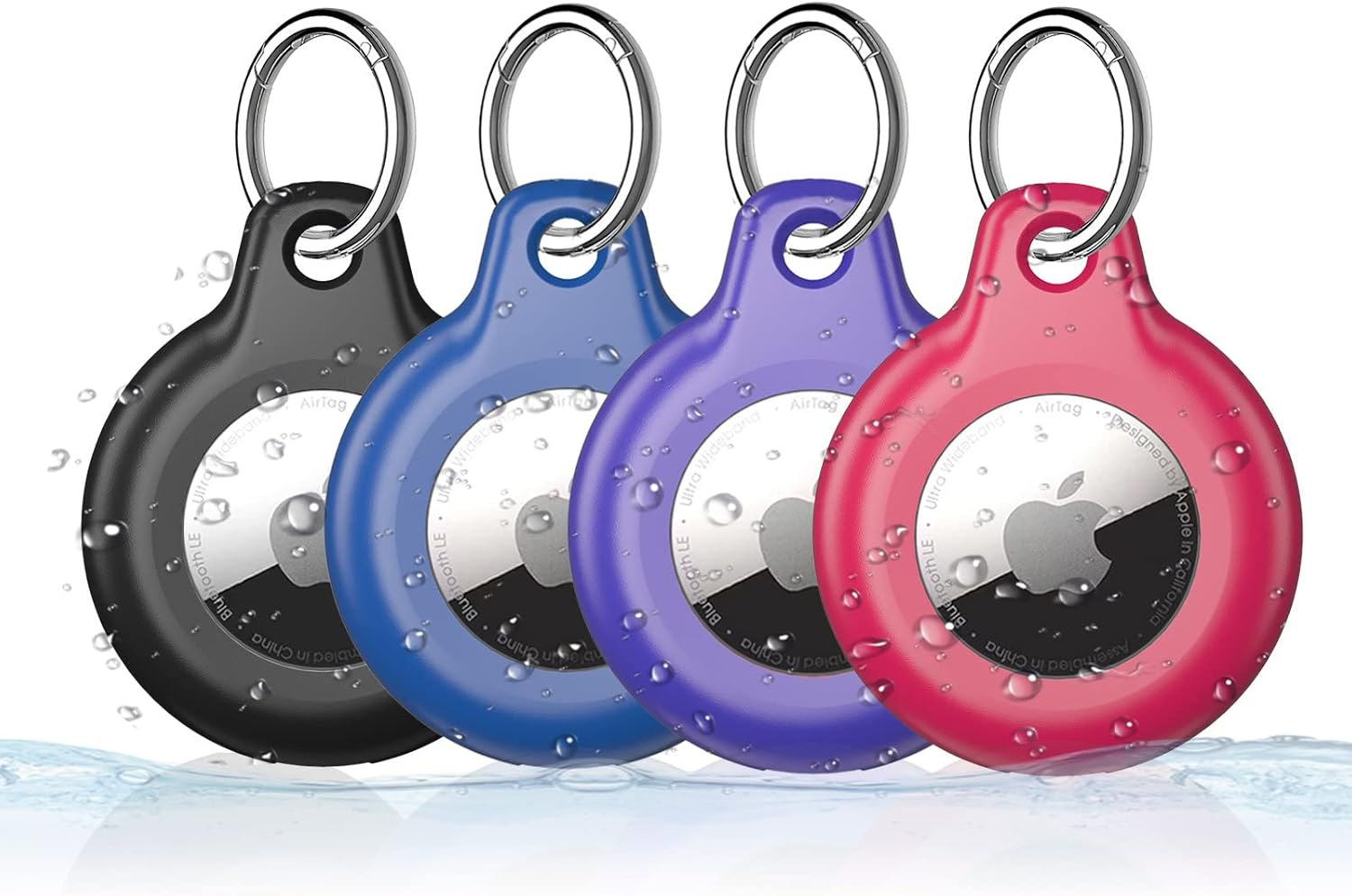 4 Pack Airtag Keychain Holder for Luggage Tracking and Suitcases