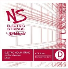 D'Addario NS Electric Violin Single D String, 4/4 Scale Medium Tension