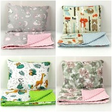 XL large DIMPLE BLANKET + PILLOW baby set 4 cot bed mink +cotton  soft plush