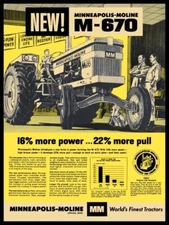 1965 Minneapolis Moline M-670 Tractor NEW METAL SIGN: 12x16 Ships Free