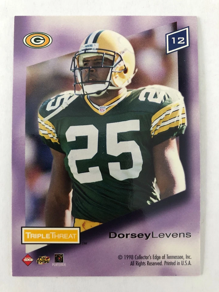 1998 Collector's Edge Triple Threat T3 Dorsey Levens #12 Packers - Image 2 of 2