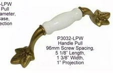 Cabinet Handles Belwith Hickory White Antique Satin Pewter Leaf Pulls Lot 8 Knob