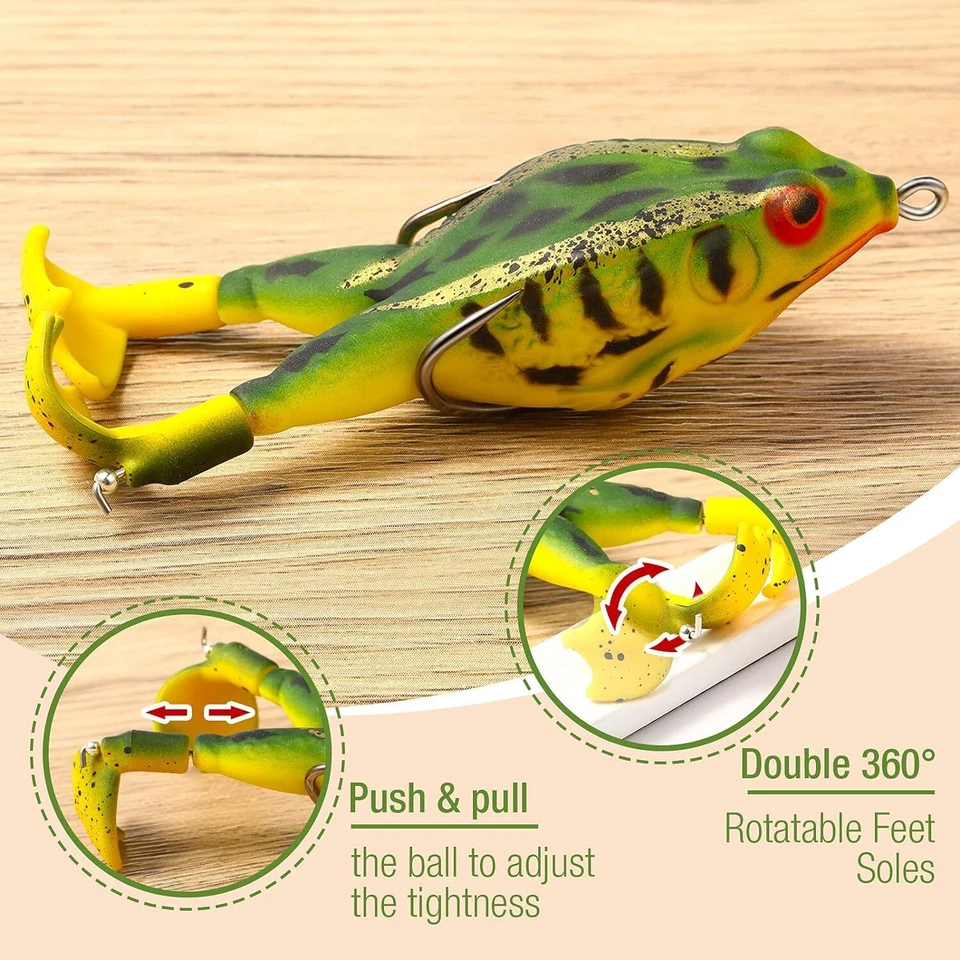 10pcs Topwater Frog Fishing Lure Soft Swimbait Floating Bait 9cm 13.5g - Image 4 of 4