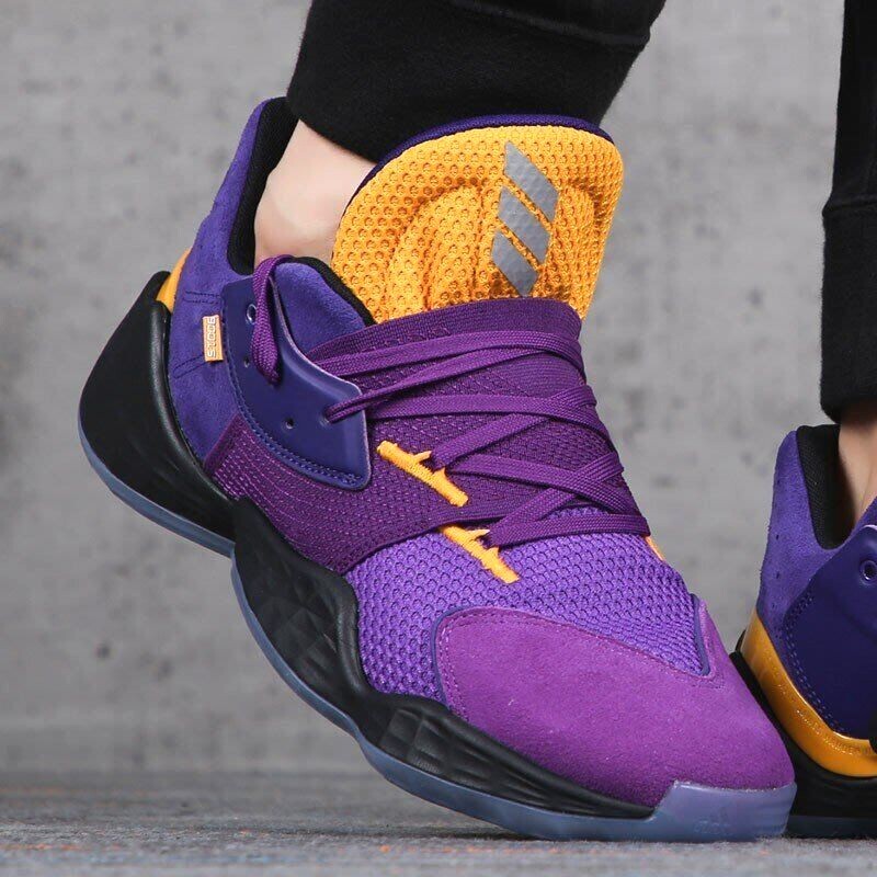 MENS ADIDAS SM HARDEN VOL 4 SU CASA LA LAKERS PURPLE GOLD
