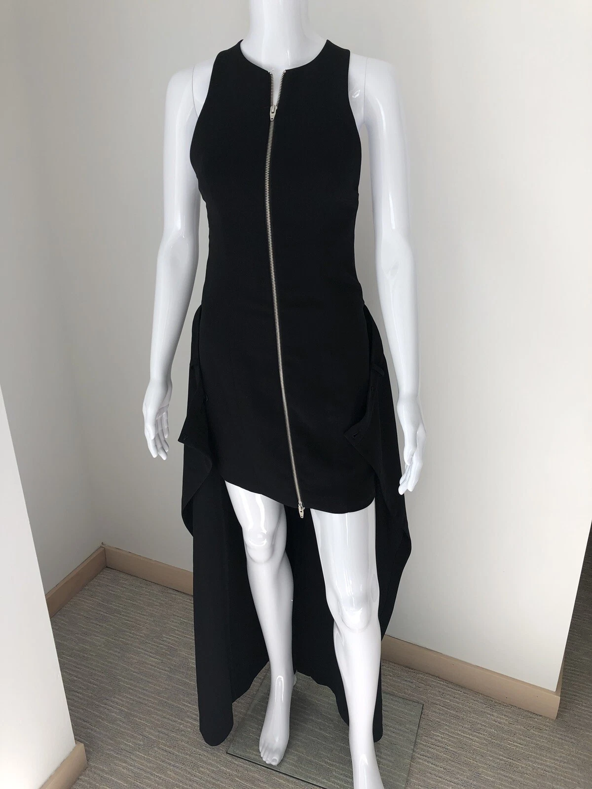 $535 NWT T BY ALEXANDER WANG Black Convertible Cadu Wrap Dress Sz US 2