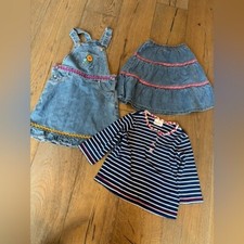 Vintage Hanna Andersson Girls 110 Skirt, Overall Dress  Long Sleeve Top