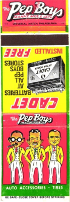 #ad The Pep Boys Auto Accessories Cadet Batteries Vintage Matchbook Cover $9.99