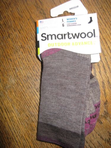 Smartwool socks crew women L Large Lg outdoor advanced merino wool light gray - Picture 1 of 4