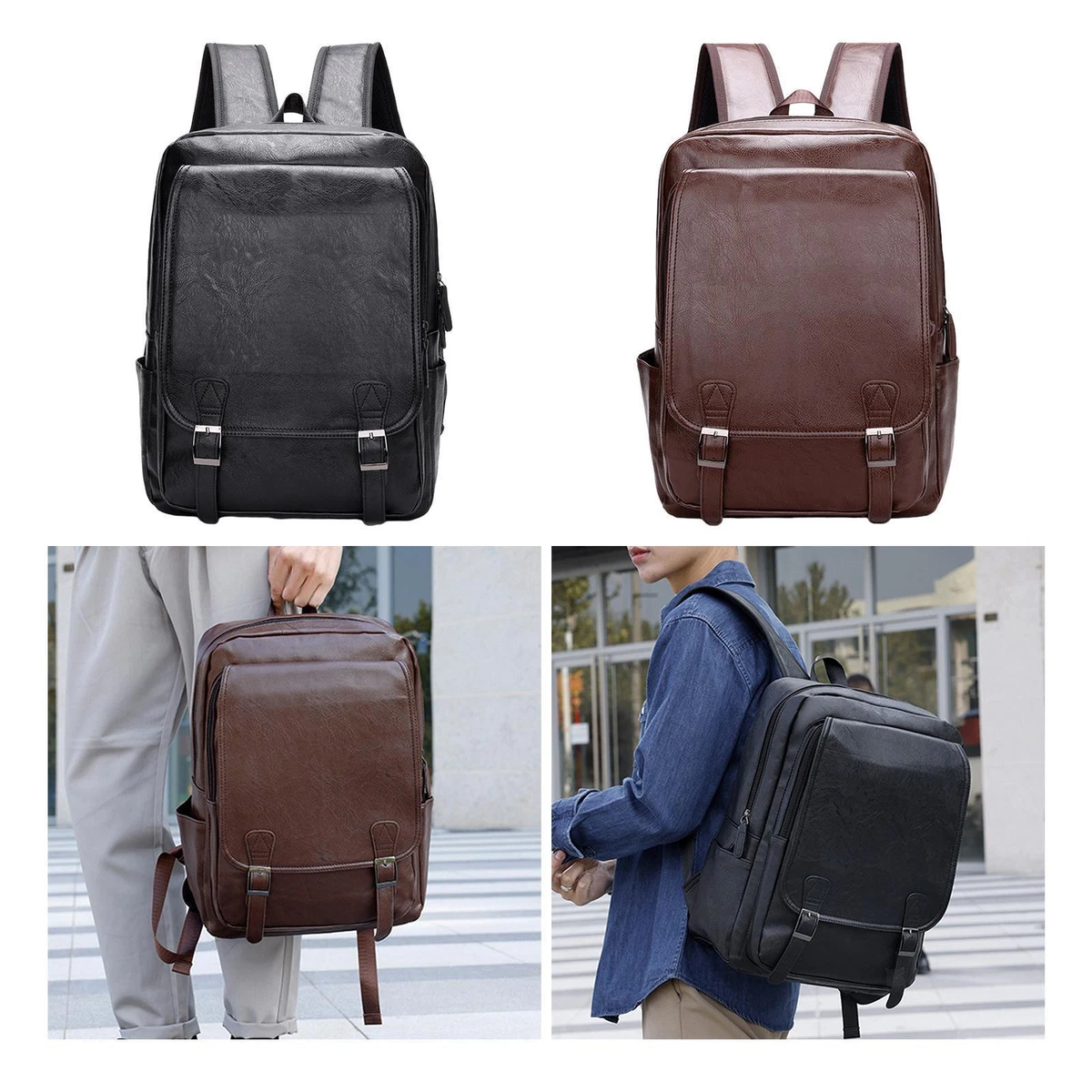 Light leather cheap backpack