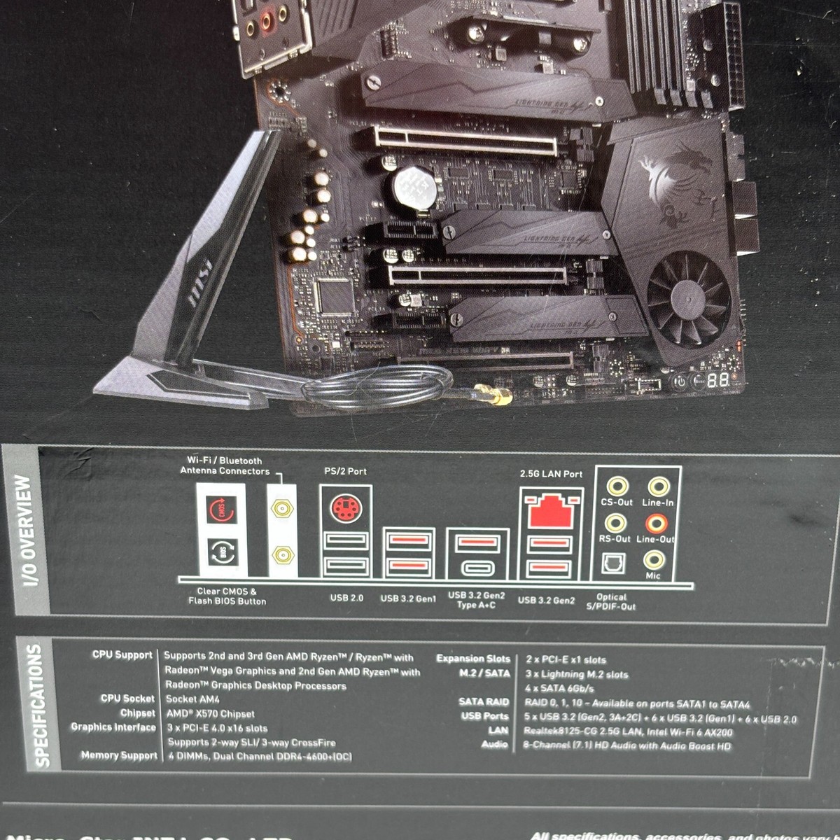 MSI MEG X570 UNIFY AM4 2.5 Gbit LAN Wi-Fi6 11ax 11ac BT5 CPU