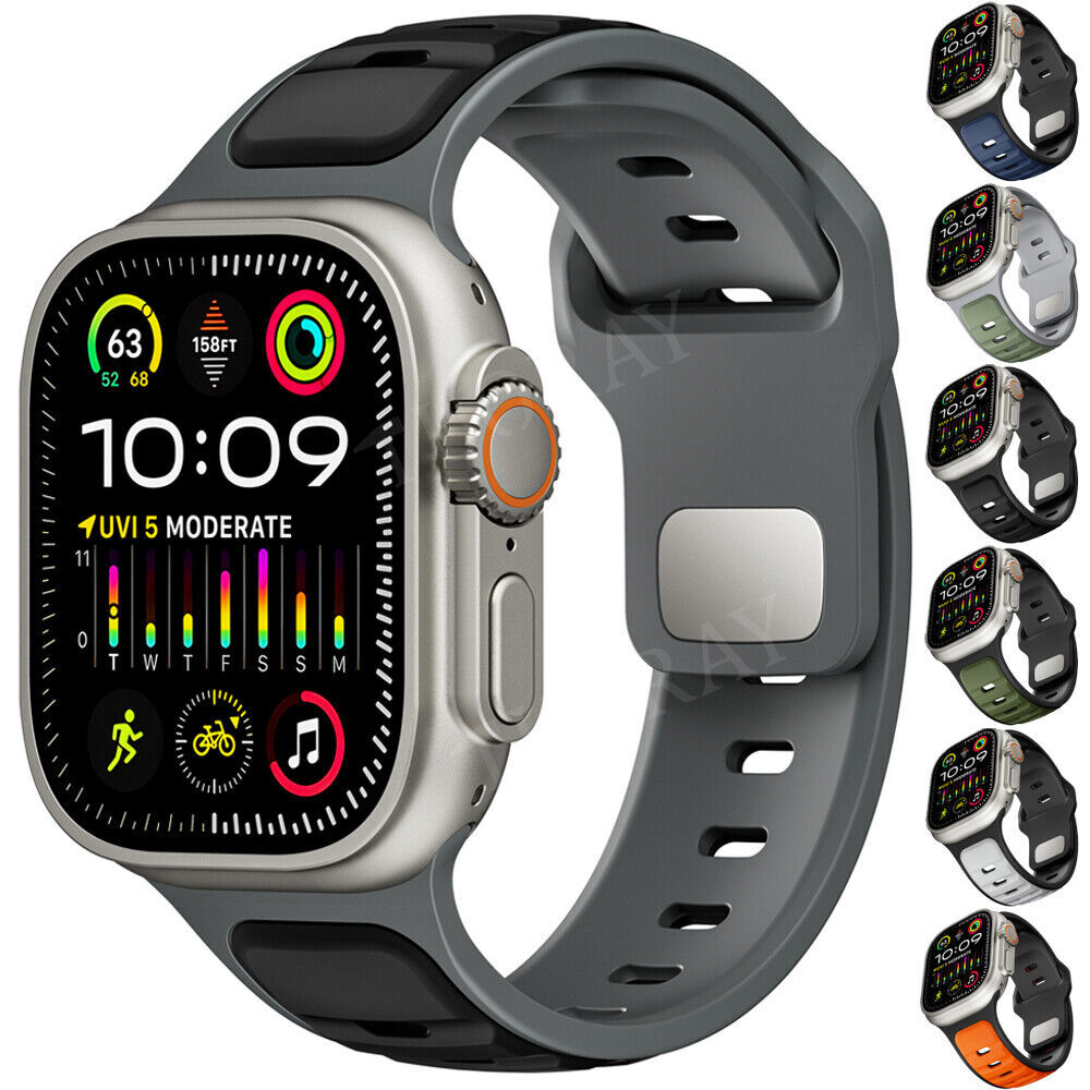 Sport Silicone Strap Band For Apple Watch Series Ultra 10 9 8 7 SE 6 iWatch 49mm