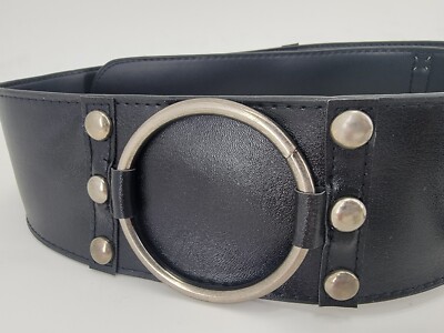 Casual Corner Black Wide Waist Belt with Matte Round Ring Casual Corner | Accessories | Casual Corner Womens Black  main image 4