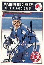 Martin Ruchinsky autographed Hockey Card (Quebec Nordiques) 1992 Score #474