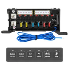 6 Gang Wireless Switch Panel For LED Light Bar Strobe Power Circuit Control Box