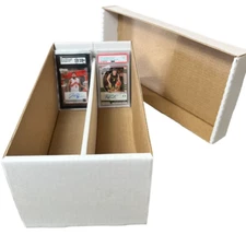 5-Pack • 2-Row Graded Trading Card Storage Box • Woodhaven Trading Firm
