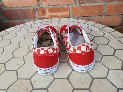 New Men Sz 9.5 VANS Old Skool Red Checkerboard Primary Checkered Men OG 2021 New Boys Sz 4.5 VANS Old Skool Red Checkerboard Primary  main image 2