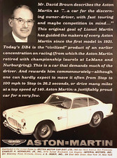 1962 1963 ASTON-MARTIN DB4 COUPE—VINTAGE MAGAZINE ADVERTISEMENT PRINT AD