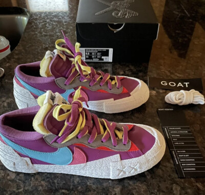 Nike KAWS X Sacai Blazer Low Purple Dusk /DM7901-500 Mens Size 9.5 WORN ONCE