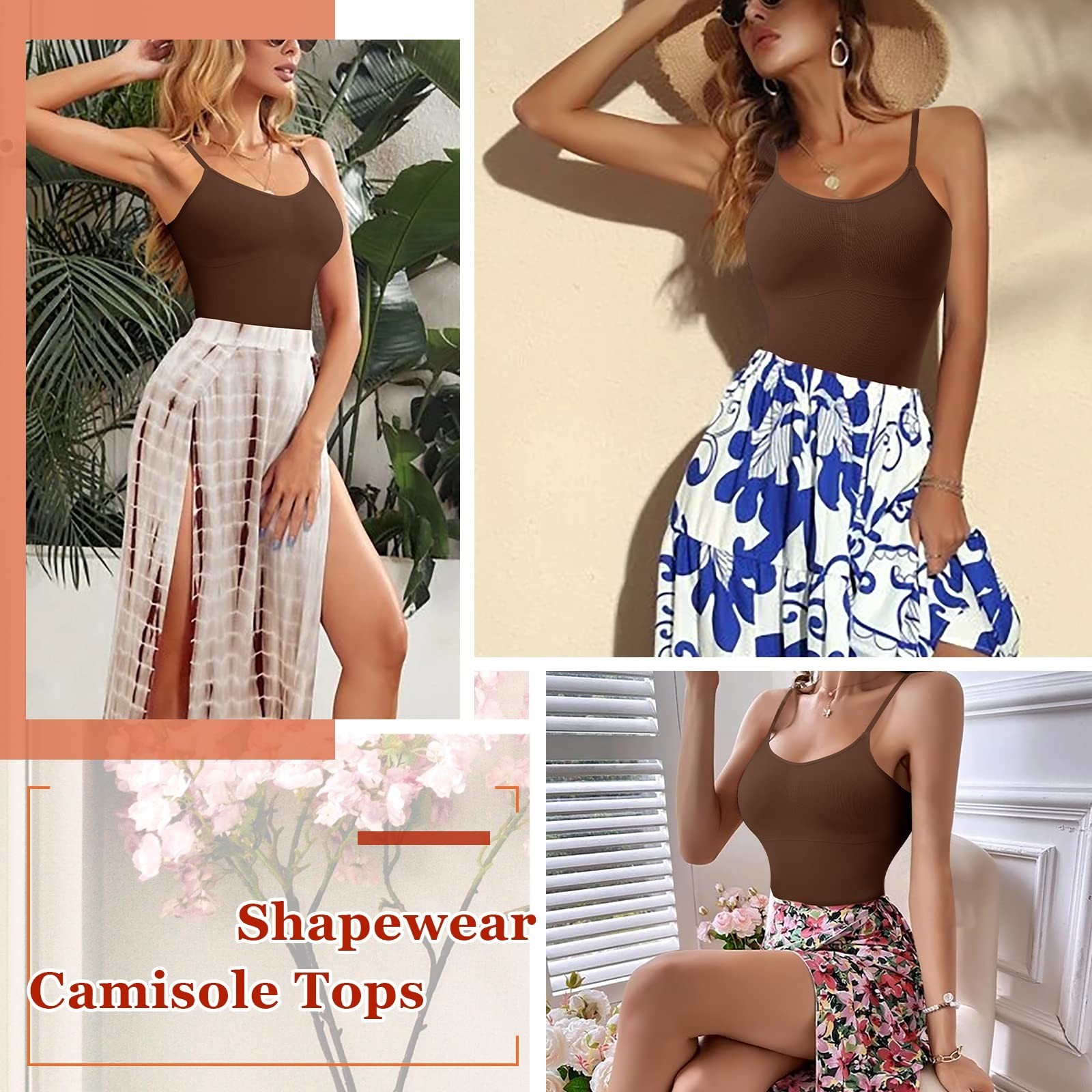 Brown Shapewear Camisole Top Tummy Control Slimming Vest Cami Fitted medium image 4