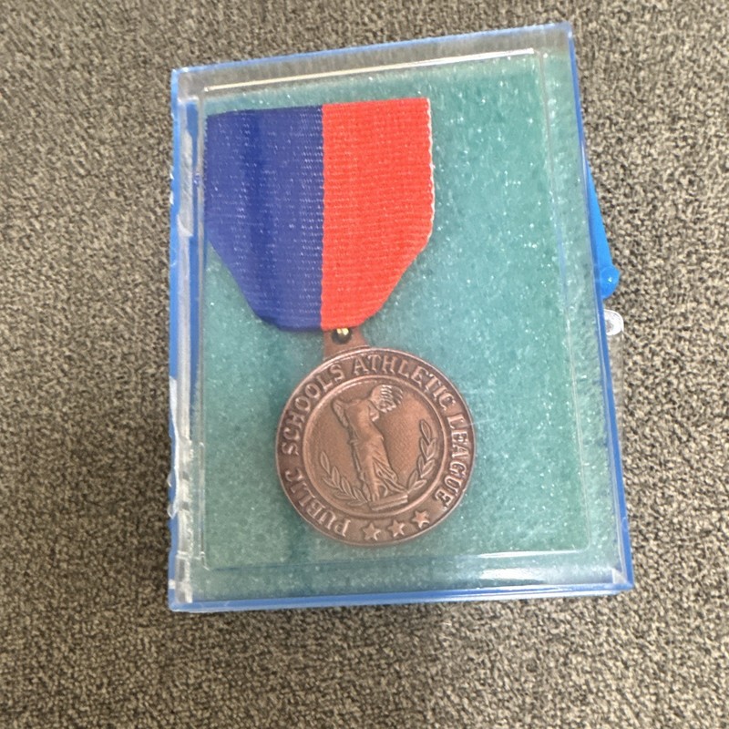Indoor Track Boys Athletic League Bronze Medal w/ Red White Blue Ribbon & Case