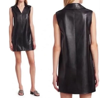 Alexander Wang Vegan Leather Sleeveless Shift Dress