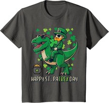 Kids Happy St Patricks Pa Trex Day Saint Paddys Dino Boys Kids T-Shirt