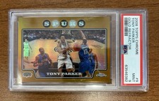 2008 TOPPS CHROME TONY PARKER #9 GOLD 40/50 REFRACTOR SNA ANTONIO SPURS