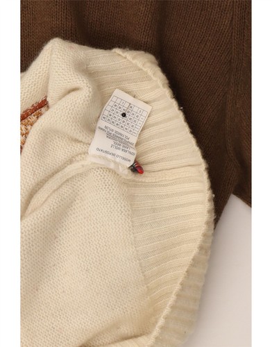 MAURICE ABOT Womens Graphic Jumper Sweater UK 18 XL Brown Winter AU09 - Picture 4 of 5