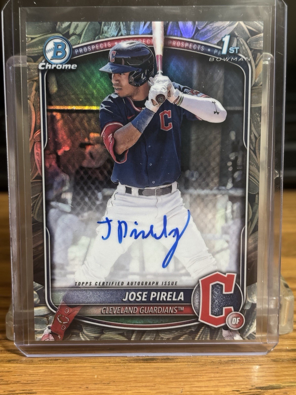 Jose Pirela 2025 Bowman Chrome 1st Sunflower Seeds Refractor Auto # 3/5 Guardian