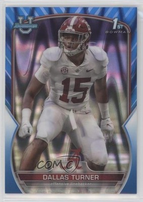 2022 Bowman U Chrome Blue RayWave Refractor 78/199 Dallas Turner #6 pe8