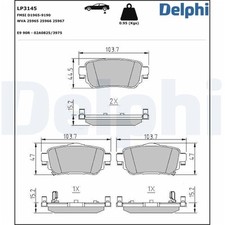 Delphi Bremsbeläge hinten für Nissan Qashqai X-Trail Renault Kadjar Koleos