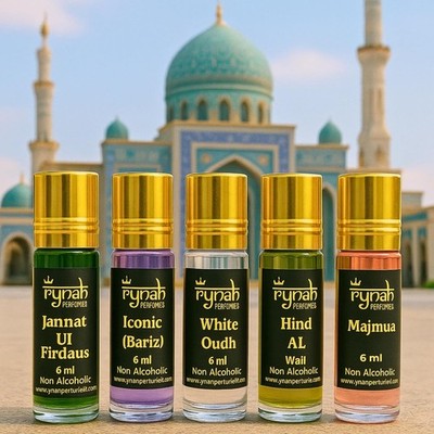 RYNAH Arabic Attar Set 5x6ml Roll-On Perfume Oils for Men & Women